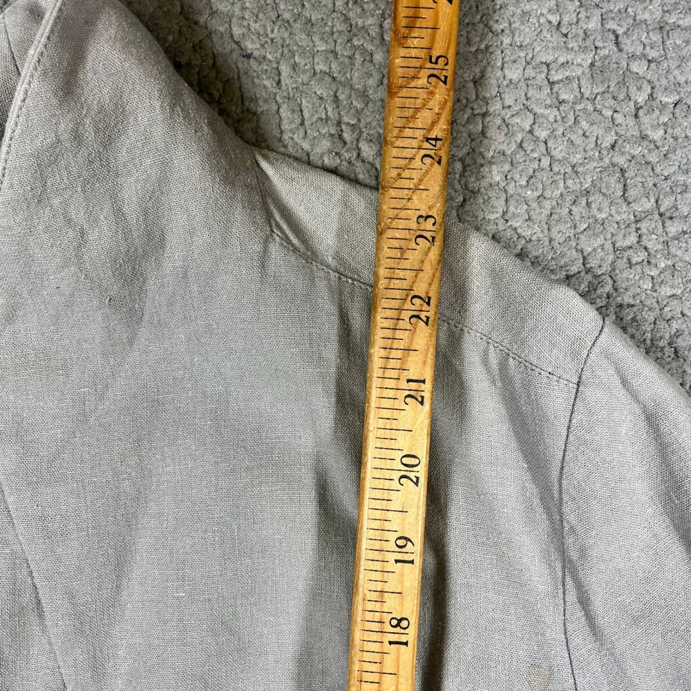 Pendleton Blazer Women PM Linen Blend Open Front Gray Coastal Minimalist - Picture 8 of 11